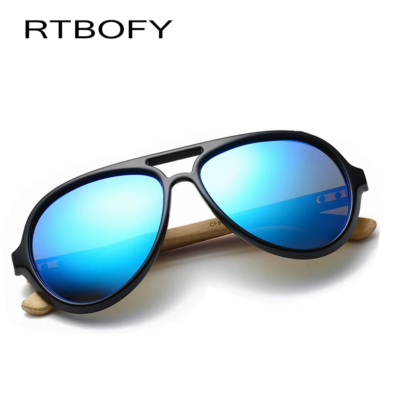 RTBOFY поляризационные деревянные солнцезащитные очки фирменный дизайн бамбуковые