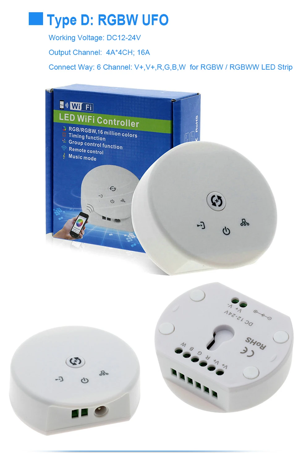 Светодиодный контроллер Мини Wi-Fi RGB/RGBW/RGB-WW-CW светодиодные ленты контроллер DC12-24V смартфон Magic Home Мини Wi-Fi RGB умные контроллеры