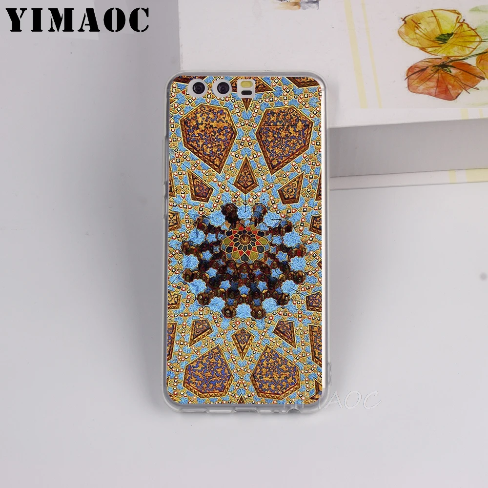 YIMAOC Moroccan blue Geometric patterns Soft Case for Huawei P 8 9 10 20 30 Lite Pro 2016 2017 smart 2019 TPU Cover |
