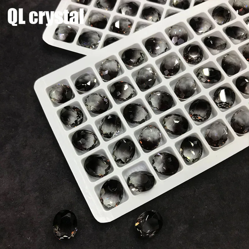 QL Хрустальный турмалин, стеклянный кристалл 10x12 мм, Овальный заостренный задник, необычный камень для DIY одежды, сумок, обуви, ювелирных аксессуаров - Цвет: 1