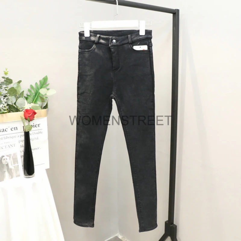 2017 Зимние Новые корейские женские узкие штаны толще плюс Кашемировые | Женская