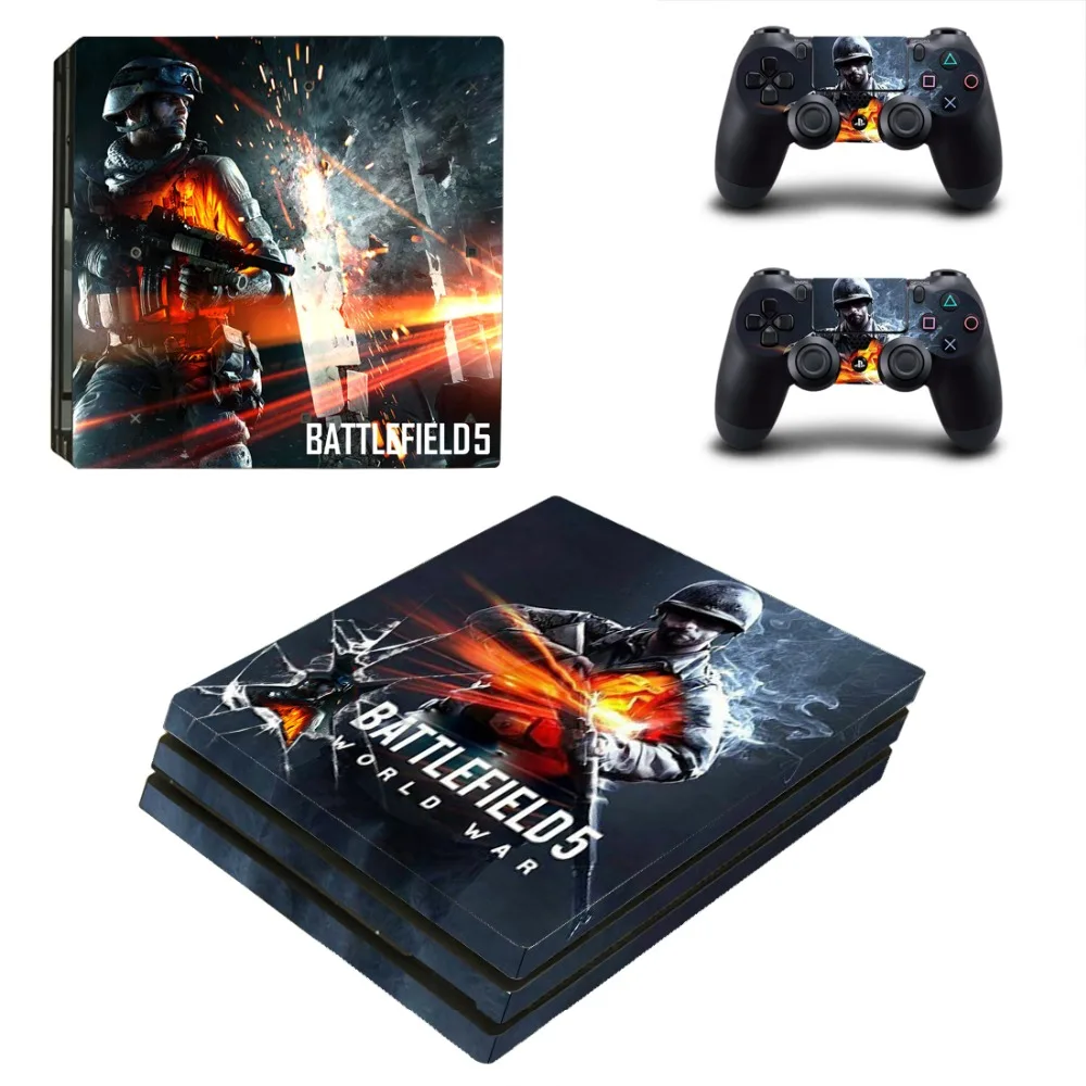 Виниловые наклейки для игровой приставки Battlefield V PS4 Pro консоли PlayStation 4 и 2