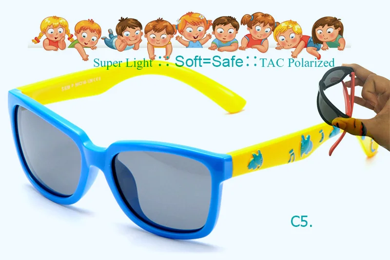 C5 Blue IVSTA 838 зеркальные антибликовые красные детские солнечные очки детские солнцезащитные очки для девочек Детские поляризованные линзы для детей - Цвет линз: C5 Blue