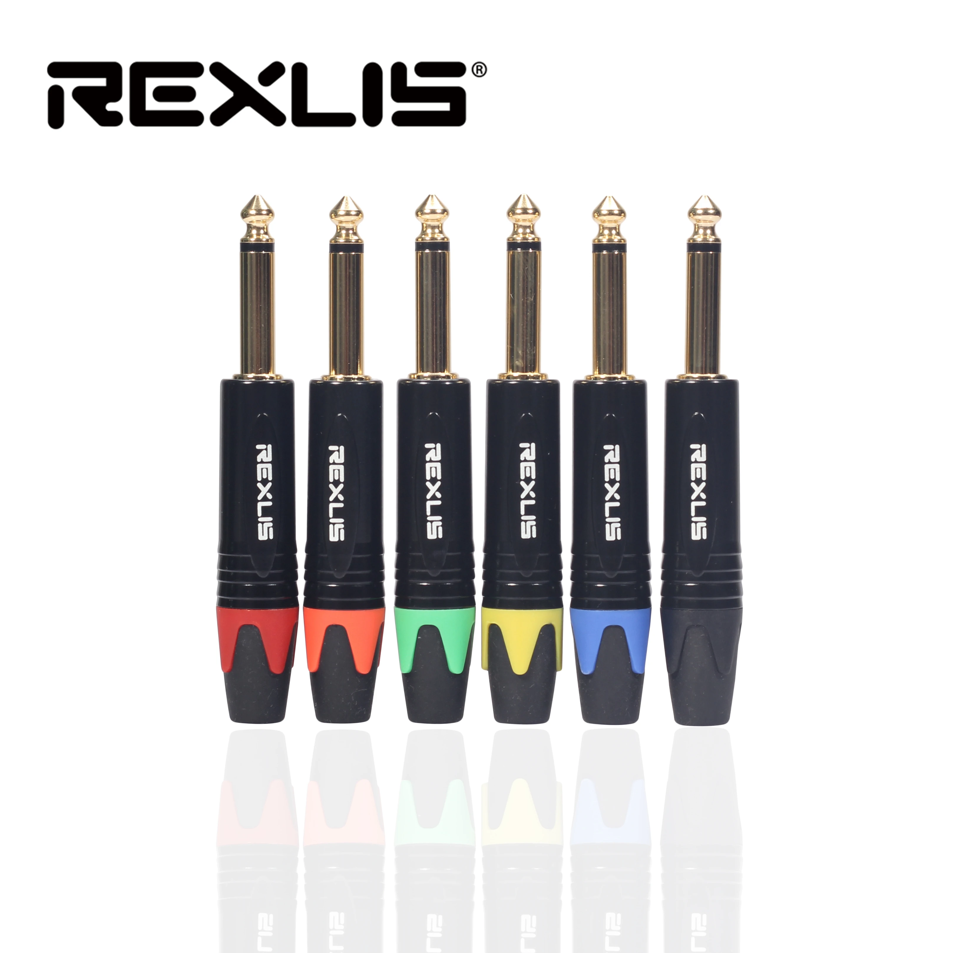 REXLIS 2/6 шт./лот Jack 6 35 мм 2 поляков моно разъем 1/4 дюйма штекер 3 микрофон провода