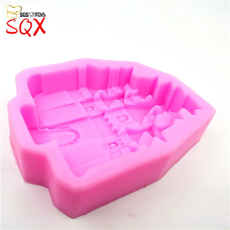 New 2016 Cake Tools castle 3D Silicone Mold Fondant For Decorating Decor Baking SQ1601 | Дом и сад