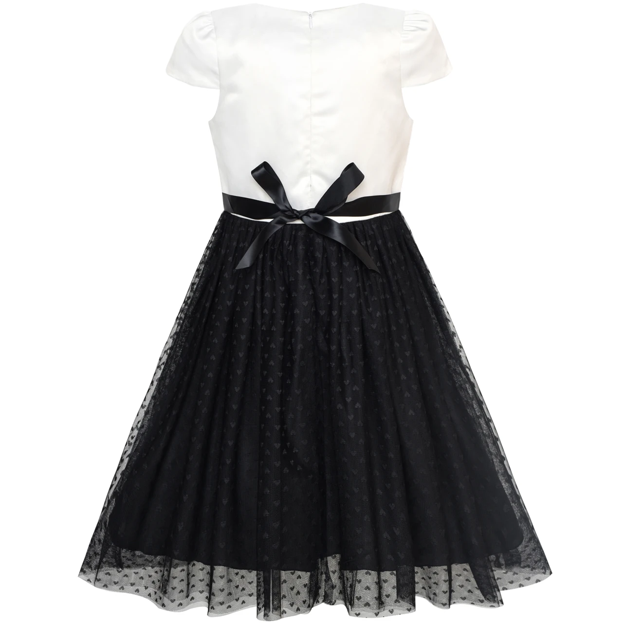 Sunny Fashion платья для девочек новогодние костюмы Назад Школа Черный Белый