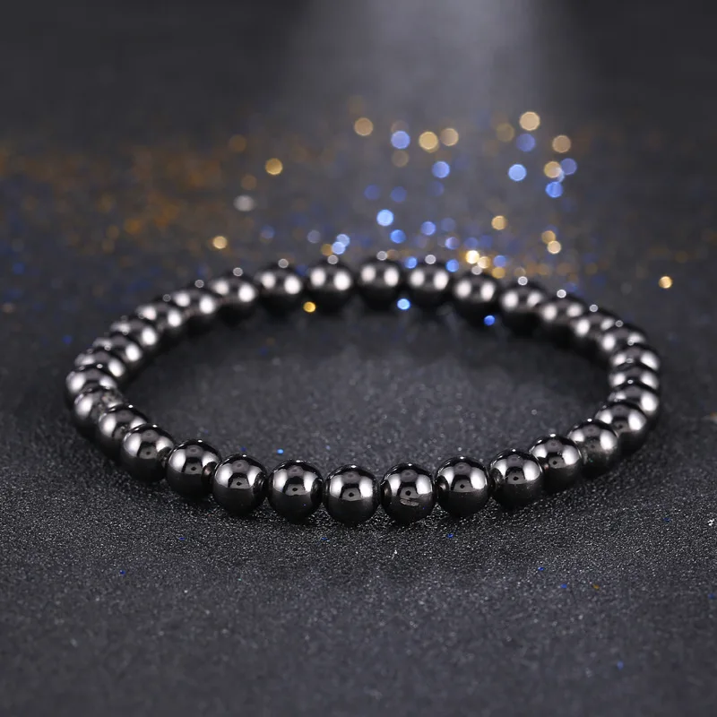 

Women Men Elasticity Pulsera 6mm copper Beads charm jewelry Bracelet bangle