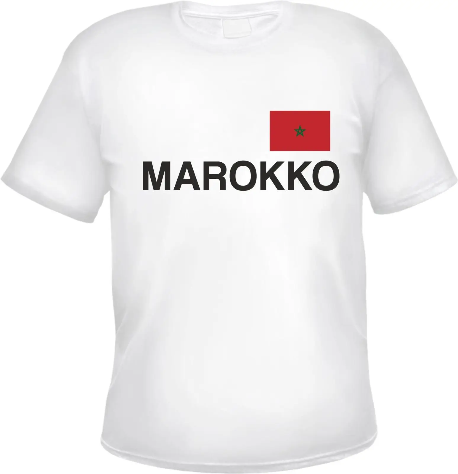 

Morocco T-Shirt - with Flag Print - - Size S 3XL