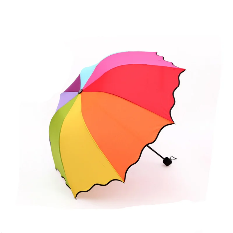 Без орнамента simple три раскладной зонтики радуга арочные принцесса зонтик