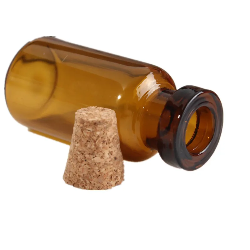 5 шт./лот 2 мл маленькая коричневая пустая стеклянная бутылка для желаний