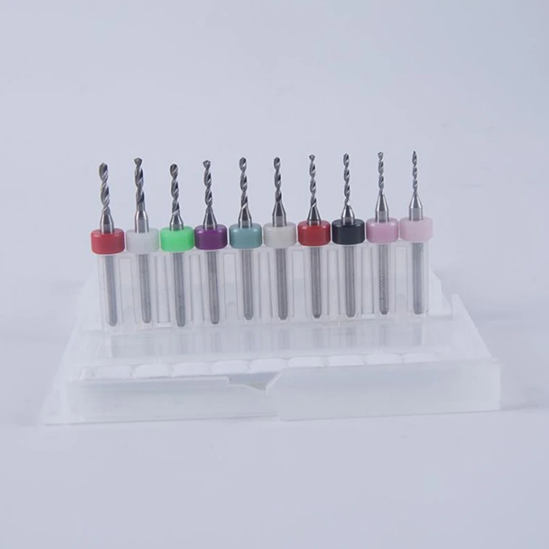 

10 шт./компл. 0,15-1,15 мм PCB печатная плата Карбид CNC мини микро сверла