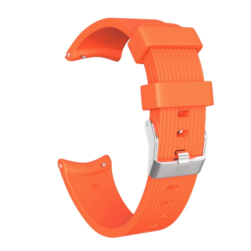 Orange Подходит для Galaxy Watch Active полосатый силиконовый ремешок для повседневной одежды с ремешком 20 мм - Цвет ремешка: Orange