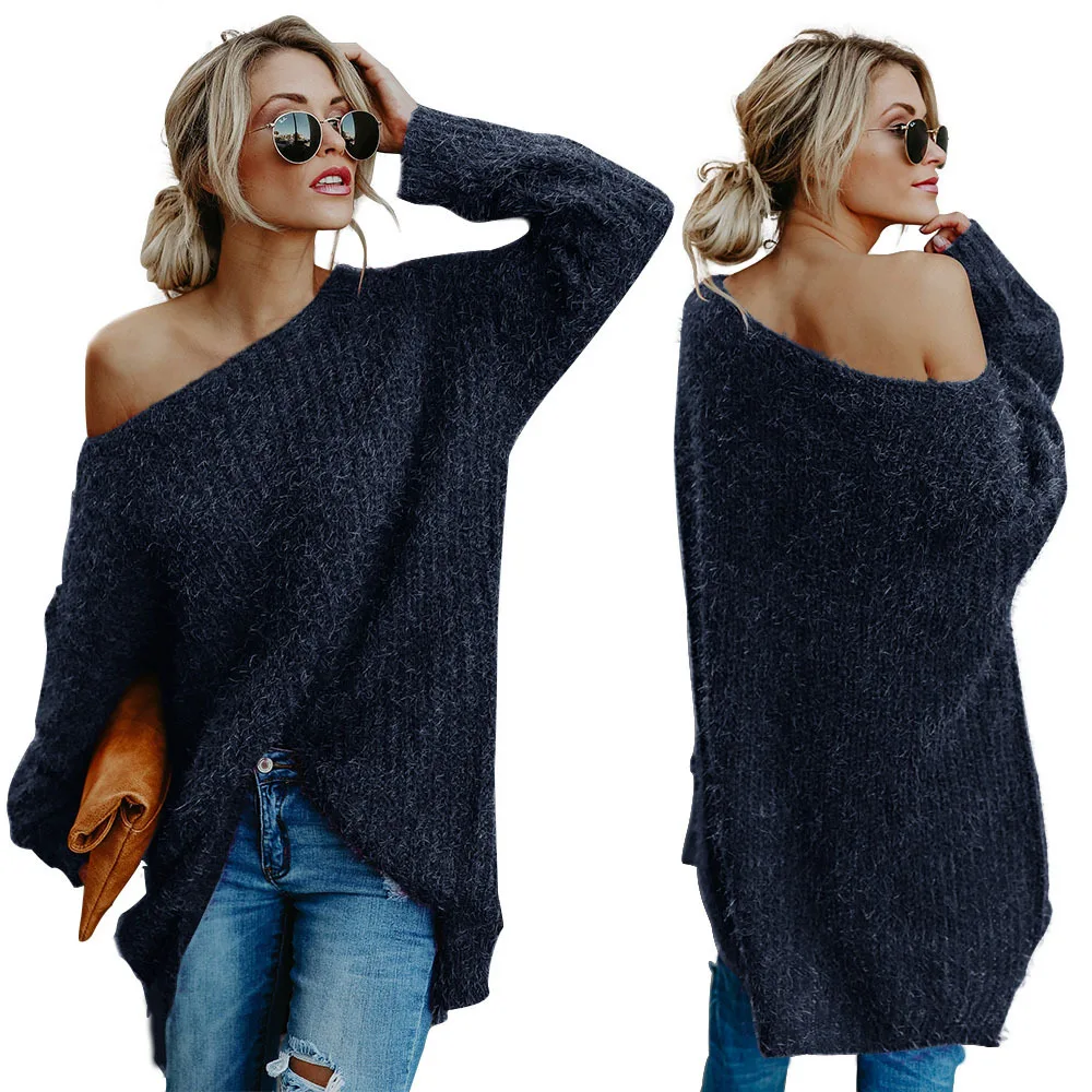 Рождественский свитер 2018 зимняя одежда женские розовые свитера больших размеров