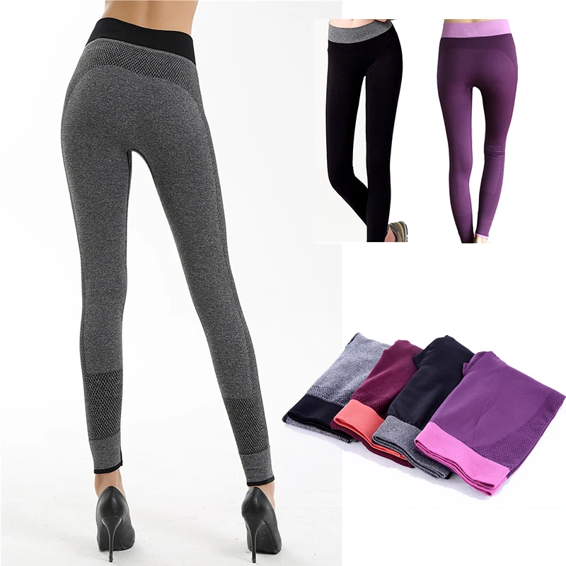 Женская одежда для спортзала эластичные длинные леггинсы трико бега спортивные