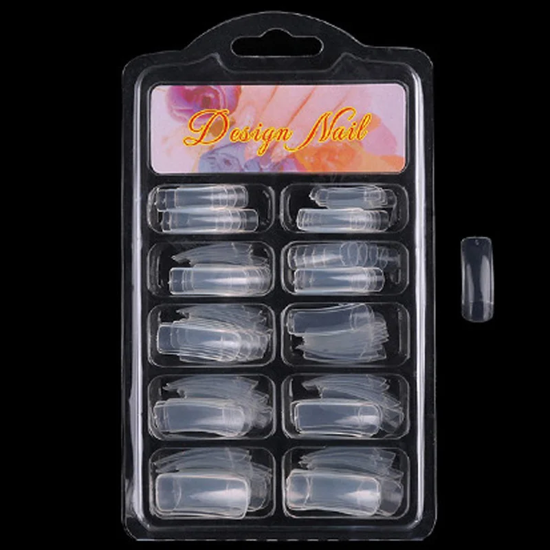 100 шт. Длинные ногтей Книги по искусству советы гроб Форма полное покрытие Ложные