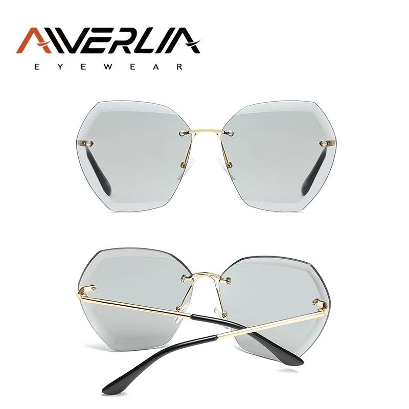 AIVERLIA роскошные солнцезащитные очки без оправы женские брендовые дизайнерские