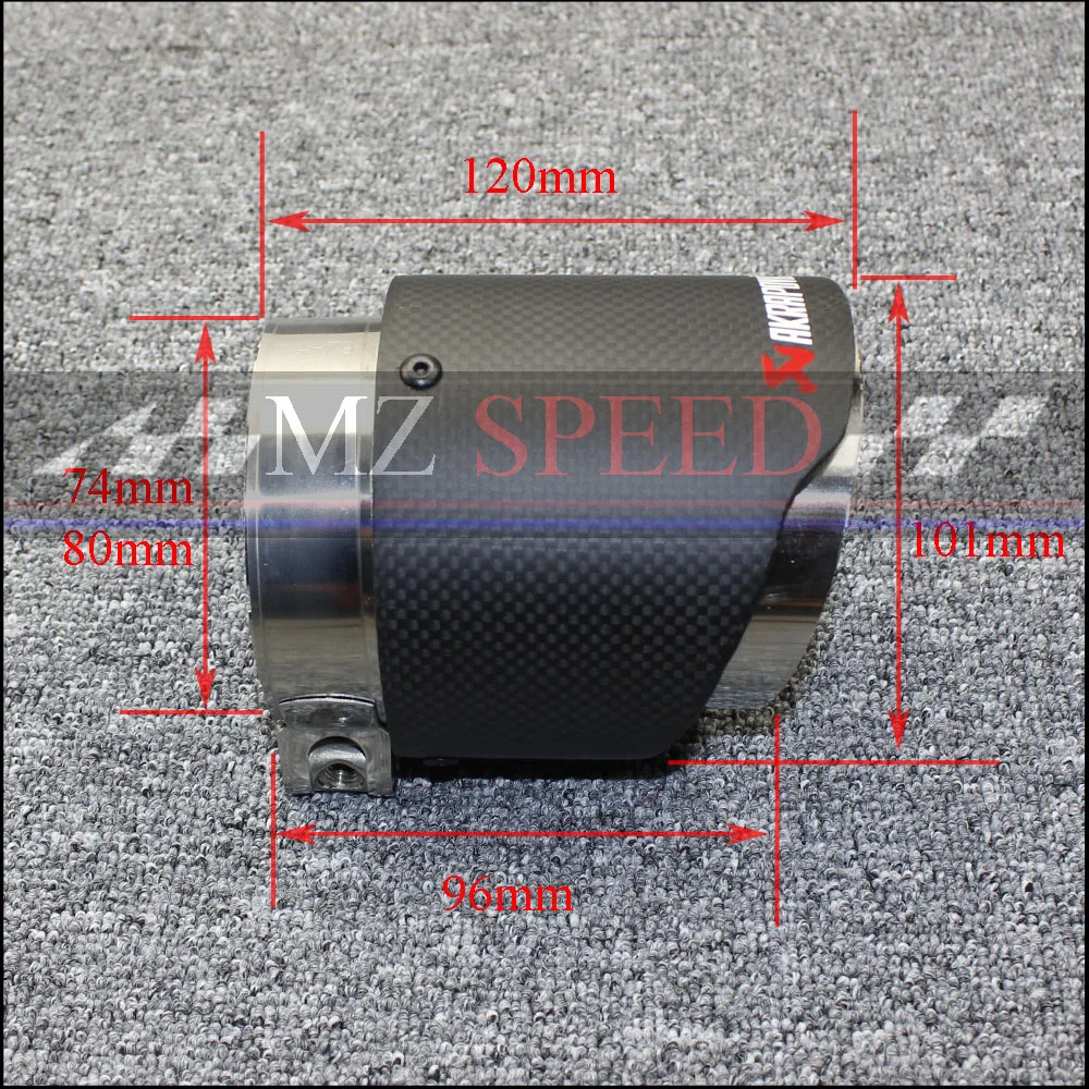 1 шт длинный 120 мм матовый+ нержавеющая сталь Akrapovic глушитель Концевая труба выхлопной трубы глушитель для универсальных углеродных наконечников