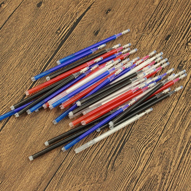 10Pcs Erasable Refill Pens High Temperature Disappearing Fabric Marker Pen for Patchwork Fabric PU Leather Mark Sewing Tool