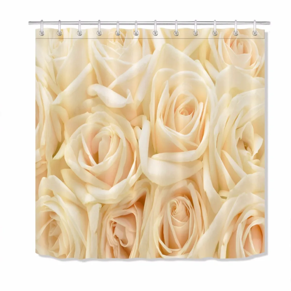 

Rose Shower Curtain Floral Bathroom Extra Long Luxury Waterproof Mildew Resistant Washable Polyester Fabric for Bathtub Decor