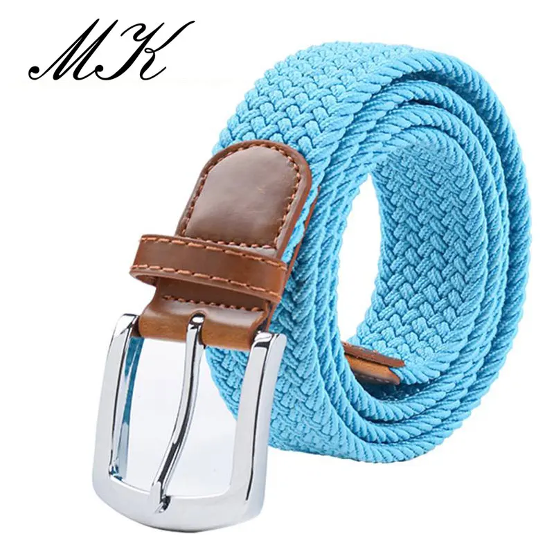 Lightblue MaiKun мужские ремни с металлической пряжкой булавки эластичный мужской ремень армейский тактический ремень для мужчин - Цвет: Lightblue
