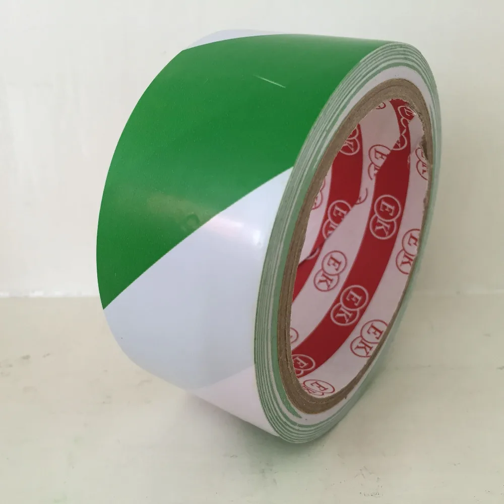

100mm * 15 meters Floor Warning Adhesive Tape Sticky /Work Area Caution Tape / Ground Attention Tape Abrasion-Proof Green white