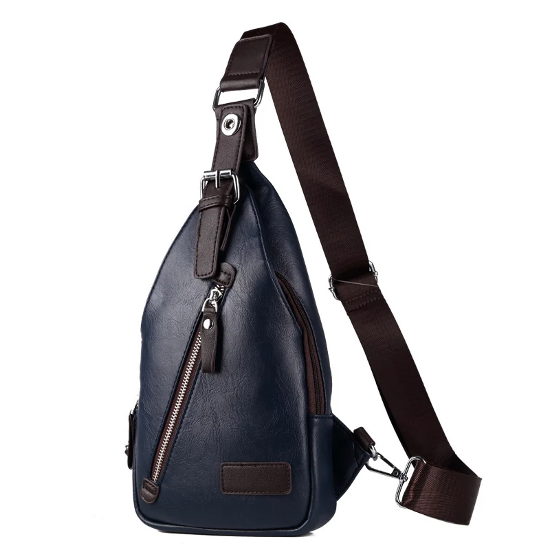 Dark Blue Chest Bag CCRXRQ брендовые кожаные мужские сумки-мессенджеры модные дорожные нагрудные сумки Противоугонная магнитная пряжка сумка через плечо сумка на одно плечо - Цвет: Dark Blue Chest Bag