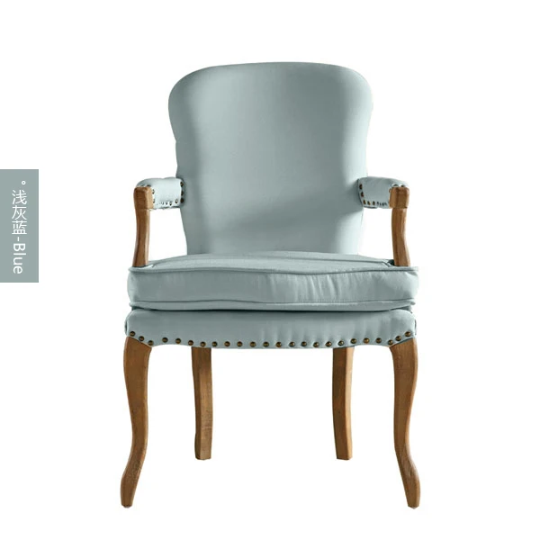 S19 Louis fashion Dining chairs American desk European retro solid wooden Nordic simple single Cafe leisure - Цвет: S19