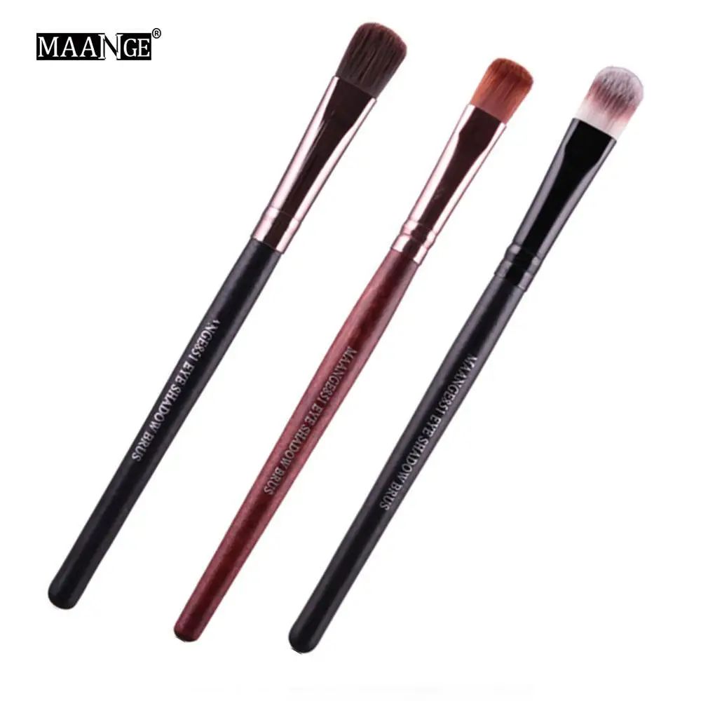 3pcs small MAANGE 1/3 шт профессиональный макияж глаз кисти Маленькая плоская тени для век Карандаш тени для век Макияж Кисть для макияжа Красота ящик для инструментов - Handle Color: 3pcs small