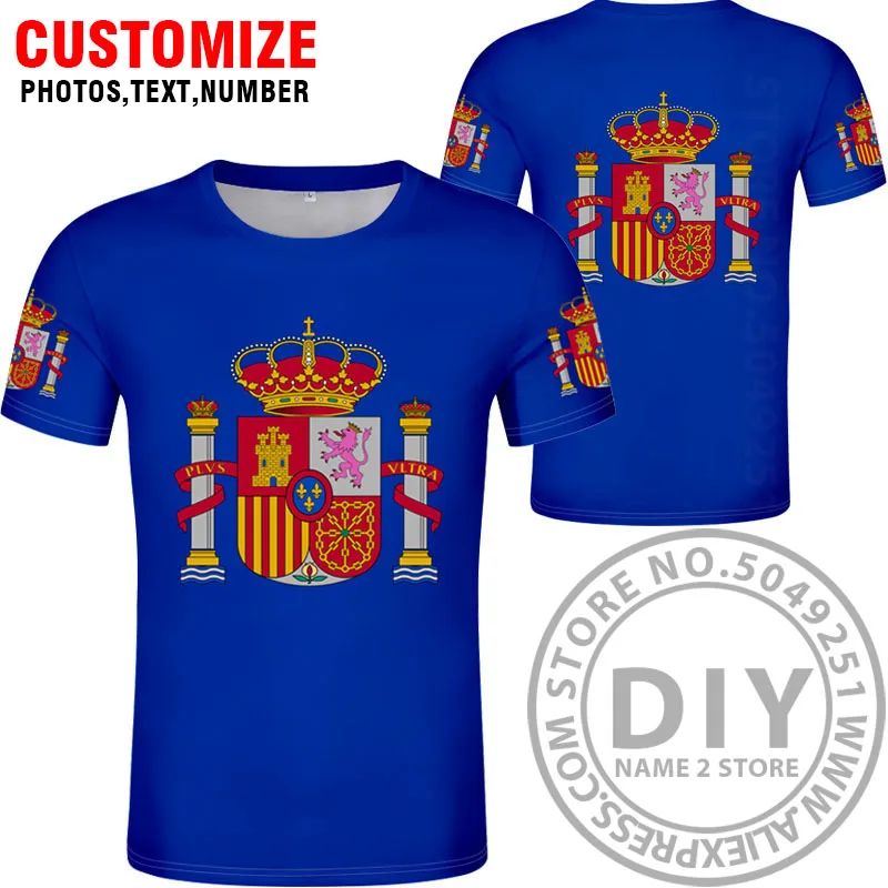 Style 11 Испанская футболка diy на заказ с именем и номером esp футболка Национальный флаг es испанская страна колледж печать фото логотип текст одежда - Цвет: Style 11
