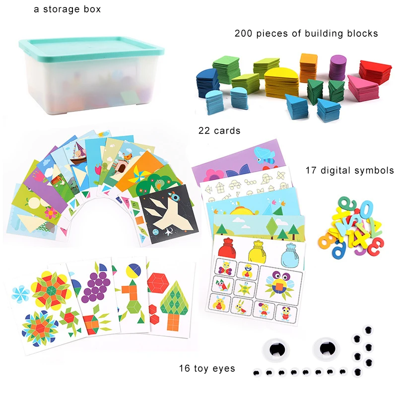 200 шт Деревянные Монтессори головоломки Дети головоломка Танграм ребенок ранее