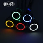 5 шт. 16 мм плоский круглый самоблокирующийся кнопочный переключатель 1NO 1NC 6 в 12 В 24 в 110 В 220 В красный желтый зеленый синий 16HX.S