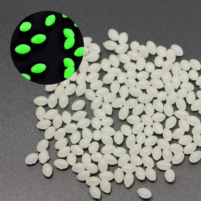 

100PCS Oval Luminous Fishing Beads Glow InThe Dark Lure Floating Float Tackles Drop Shipping