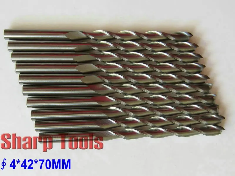 1 шт. 4x42 мм 2 Флейта концевая фреза Твердосплавные Фрезы с ЧПУ для акрил ПВХ МДФ