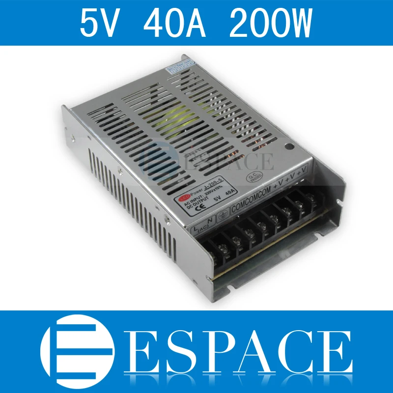 Лучшее качество 5V 40A 200W Драйвер импульсного источника питания для Светодиодные