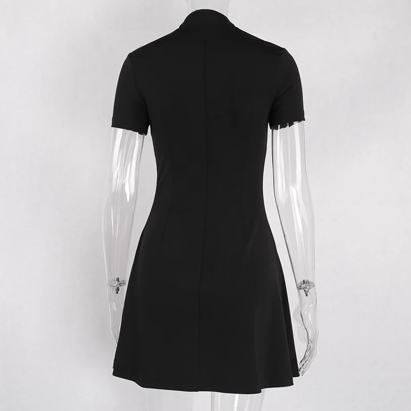 Женское винтажное мини-платье с вырезами готическое черное платье коротким