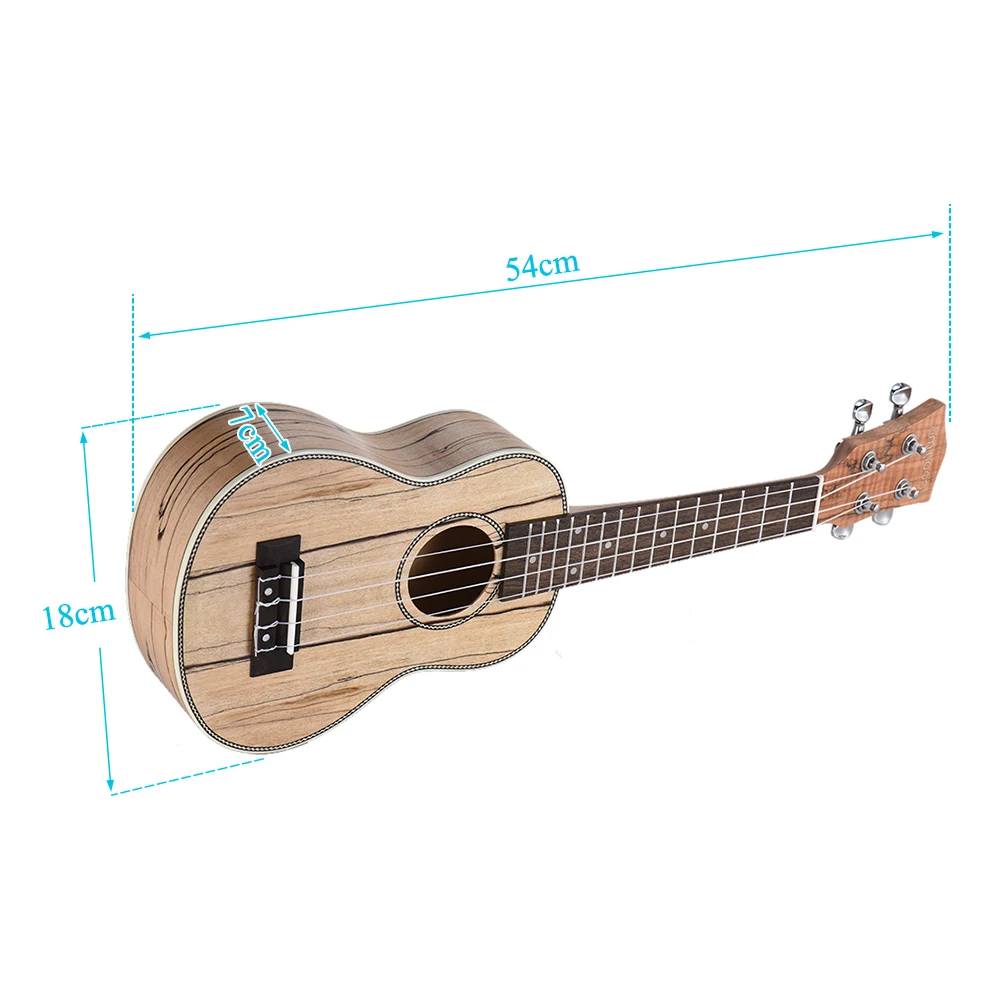 Ammoon Сопрано Гавайская гитара 21 дюймов Spalted клен тело палисандр гриф гавайская