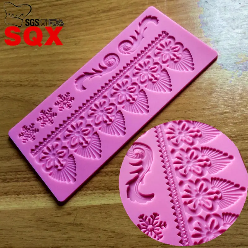Пищевая Европейская рельефная кружевная форма для торта кайма мастики формы