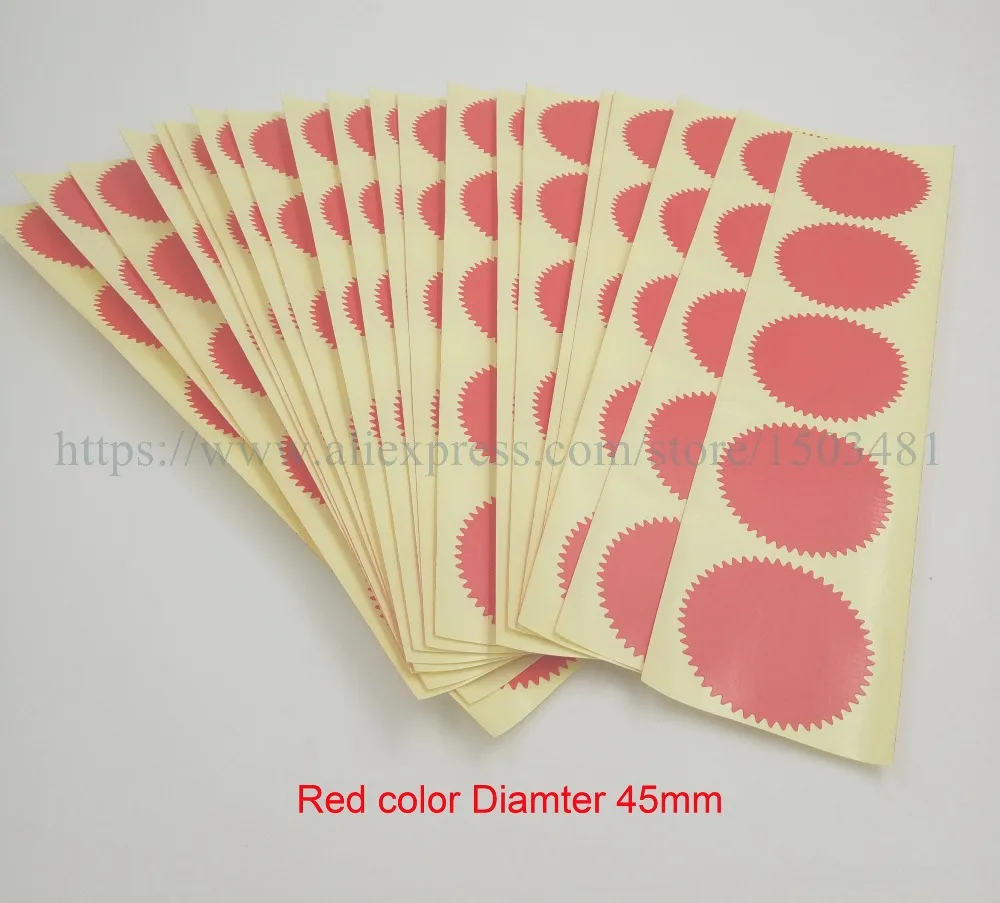 200 шт./лот наклейка для тиснения диаметр 45 мм клейкая водонепроницаемая фольга