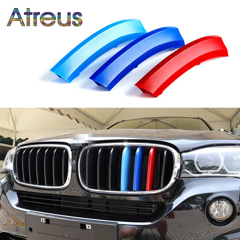 Автомобильная передняя решетка радиатора Atreus 3 шт. спортивные полосы наклейки
