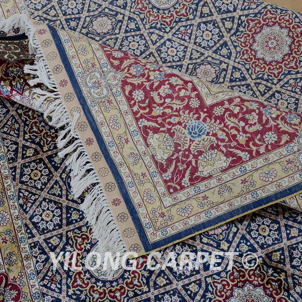 

Yilong 6.56'x9.84' Hereke silk rug dark green vantage turkish silk carpet double knots (0761)