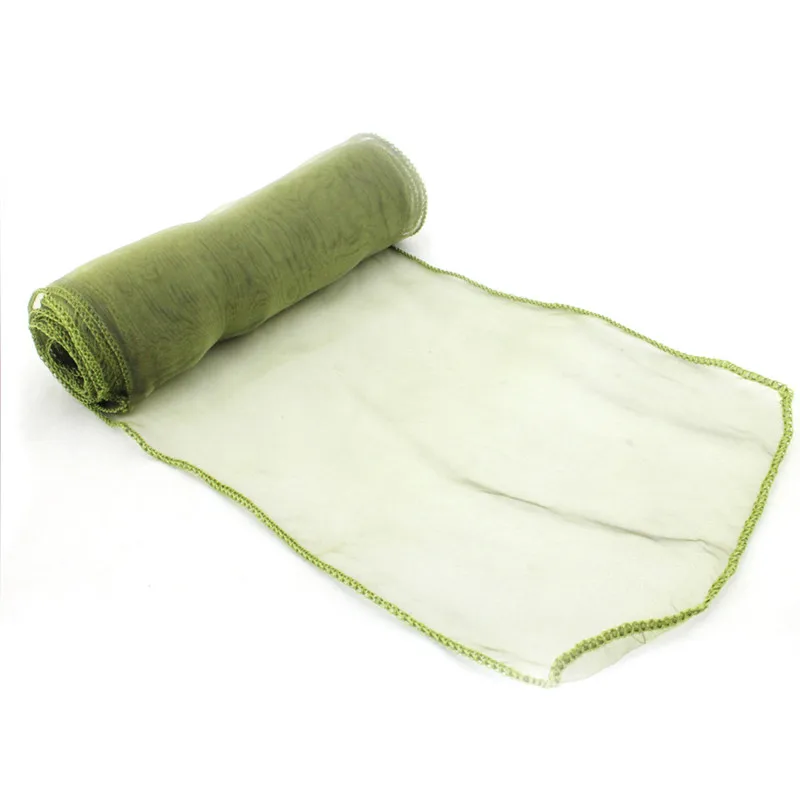 Olive Green 100 шт./лот, 18x275 см, свадебное покрывало на стул из органзы, с поясом, с бантом, вечерние, банкетные, 32 цвета, домашний текстиль - Цвет: Olive Green