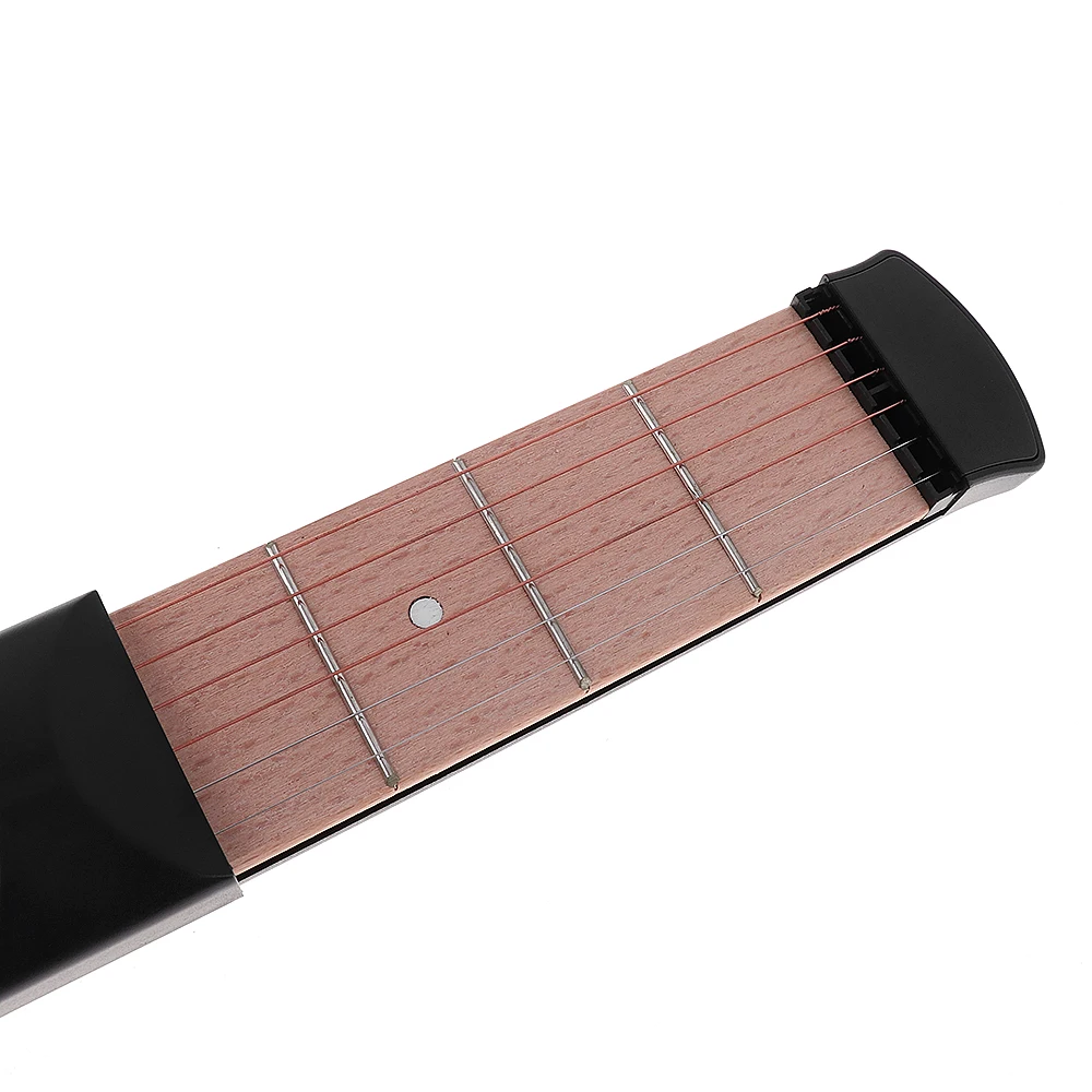 

Portable Pocket Acoustic Guitar Practice Tool Gadget with Carrying bag High Quality 6 String 4 Fret Model for Beginner