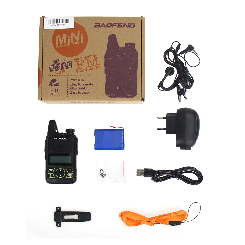 Baofeng BF-T1 Two Way Radio Mini Portable UHF 400-470MHz 20 Channels Ultra Thin Driving Hotel Civilian Walkie Talkie Ham Radio