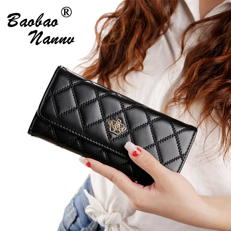 2019 модный бумажник Дамские туфли из pu искусственной кожи корона ромб Марка Для