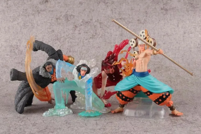Аниме One Piece 4 шт./компл. супер эффект Маршал Луффи Эйс учить курильщика ПВХ Фигурки