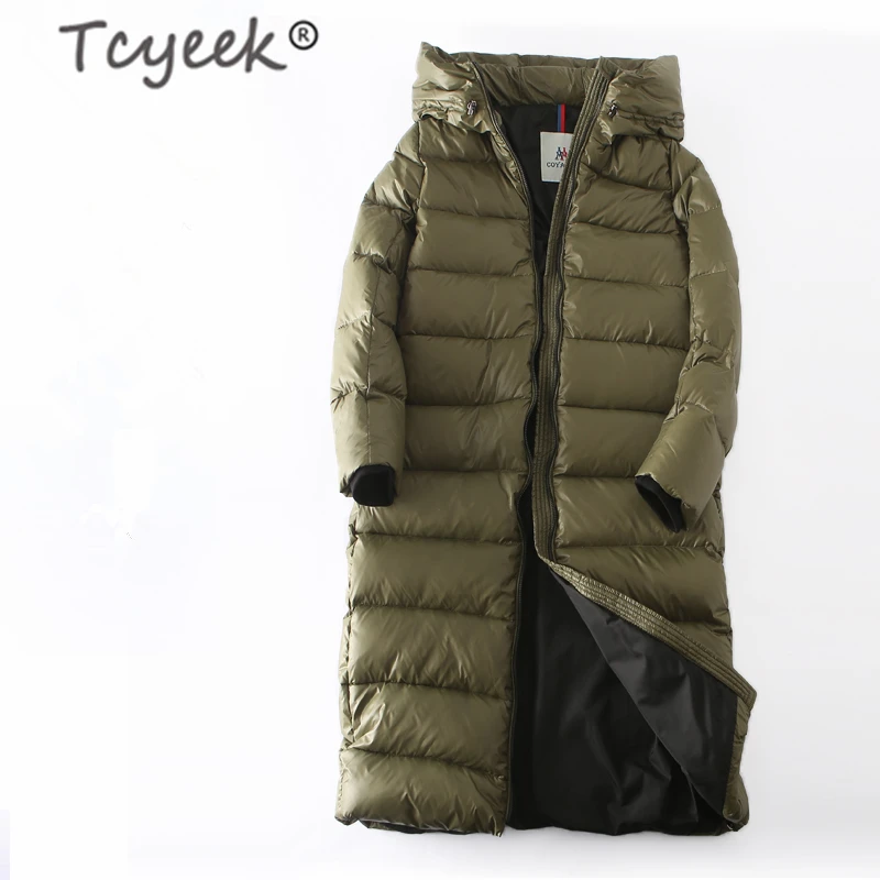Beste Tcyeek Winter Licht Jasje Vrouwen Kleding 2020 Warm 90% Duck Down Jacket Hooded Dames Warme Lange Jas Slanke Bovenkleding Hiver A00014