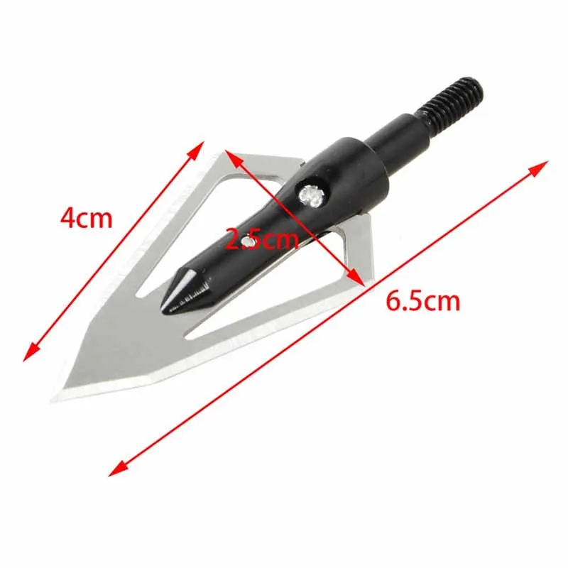 12 шт. наконечники стрелы 2 фиксированных лезвия для стрельбы из лука охотничьи