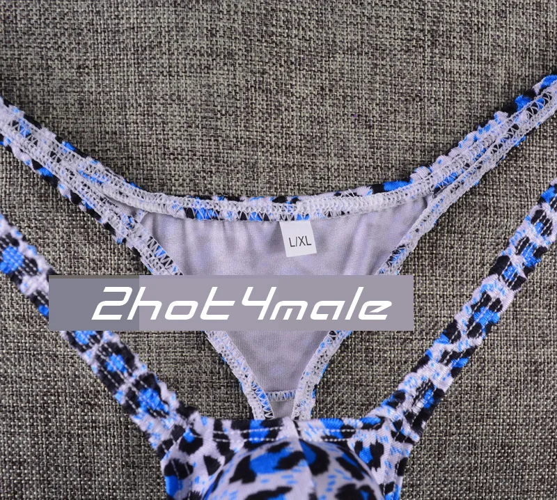Горячее Мужское нижнее белье стринги T back контурный чехол пучок ~ Леопардовый| |
