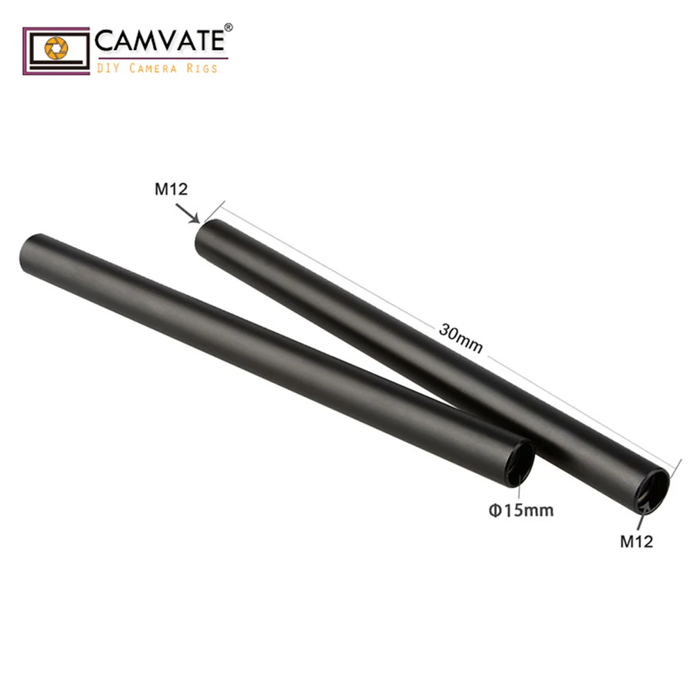 CAMVATE 2 шт. 15 мм алюминиевый стержень (30 см) для камеры штатив Монтажная