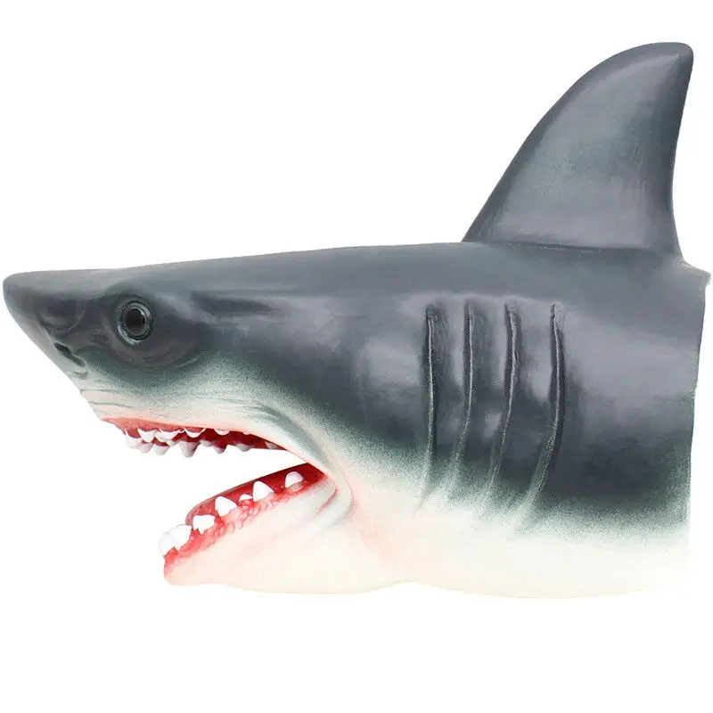 Акула Руку Кукол мягкий эластичный игрушка резиновая головка челюсти